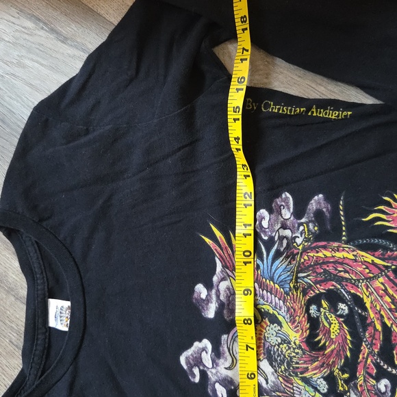 Vintage Ed Hardy Black Shirt with Graphic Design by Christian Audigier - Picture 5 of 7